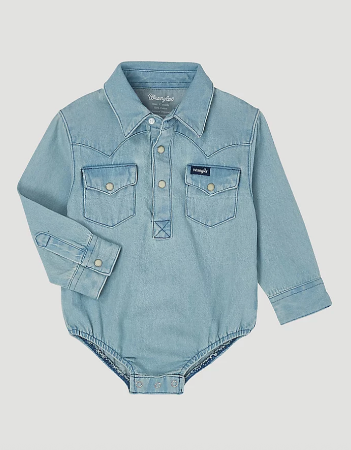 Baby Boy Long Sleeve Denim Bodysuit