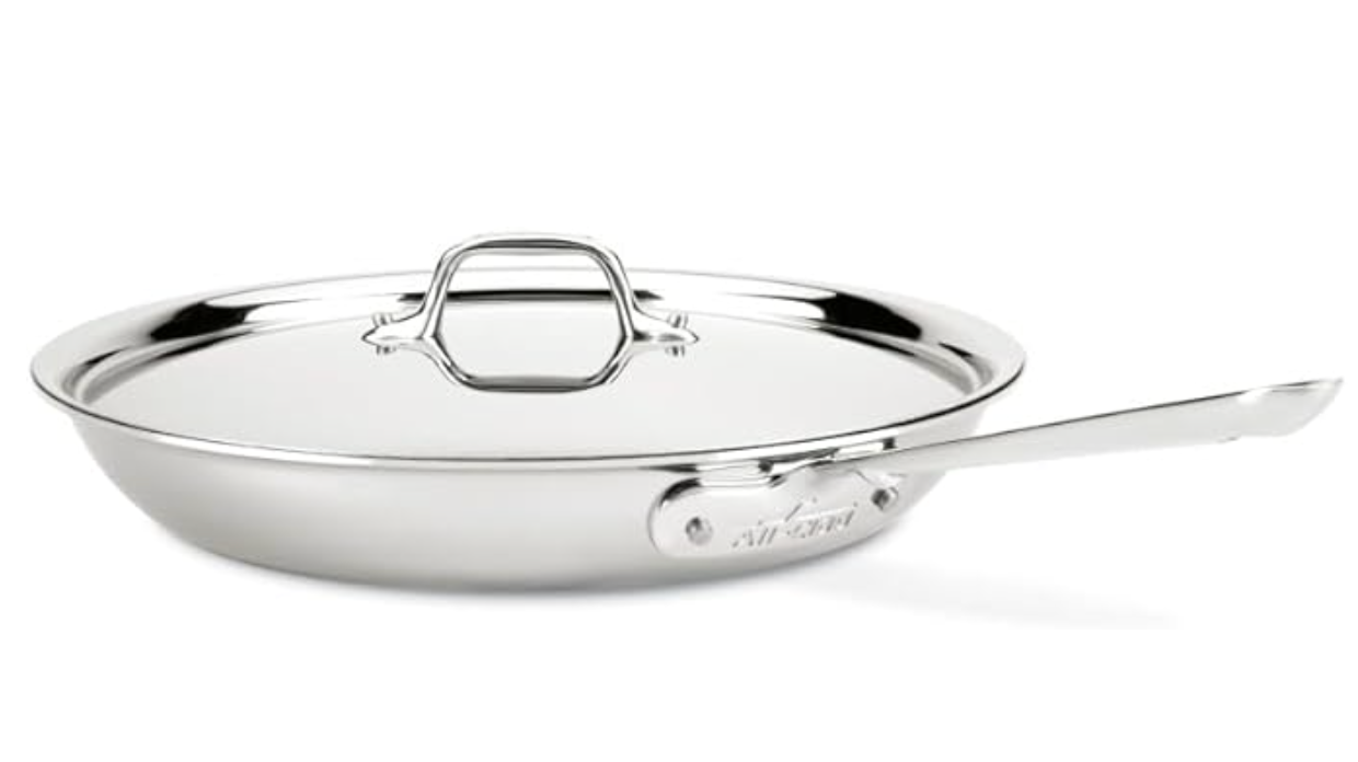 All-Clad D3 3-Ply Stainless Steel Fry Pan 12 Inch, Silver