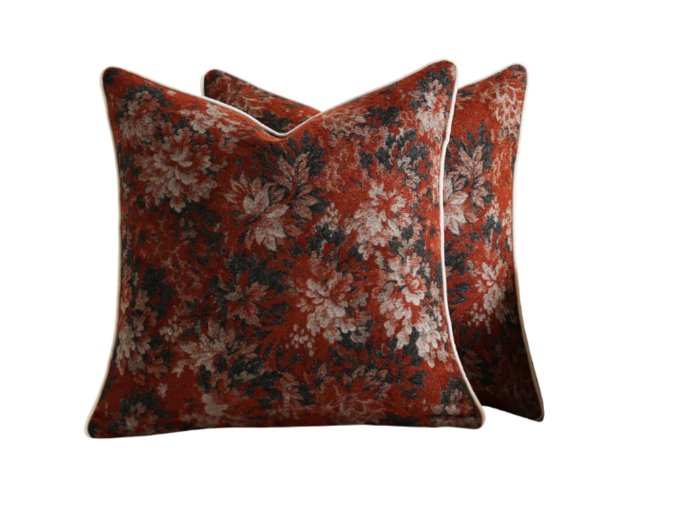 26 x 26 Rust Floral Pillow