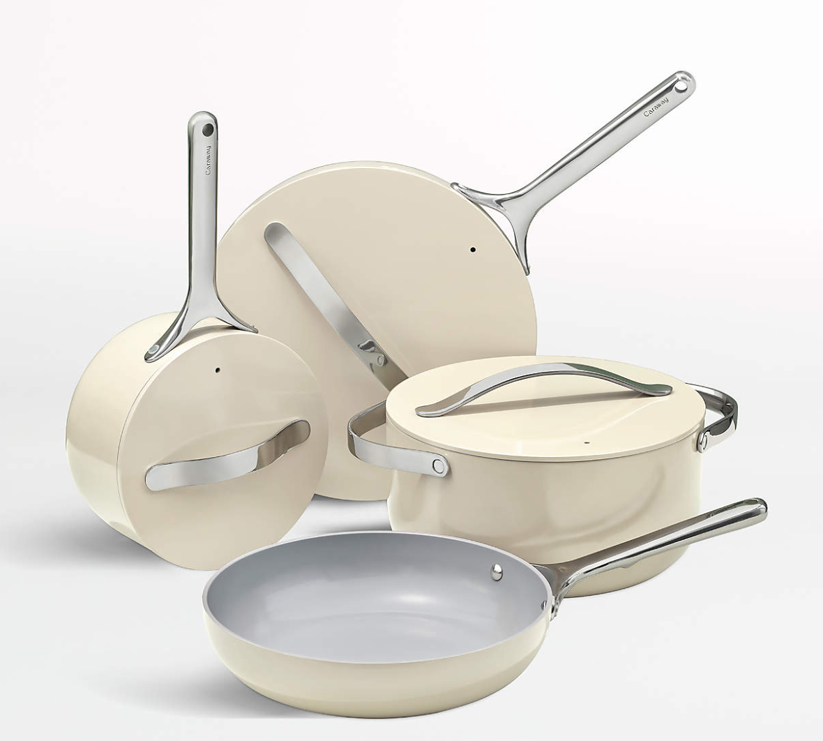 Caraway ® Cream Ceramic Non-Stick 12-Piece Cookware Set