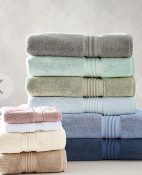 Ballard Signature Bath Towels in Soft Colors & Plush Turkish Cotton with Dobby Border
