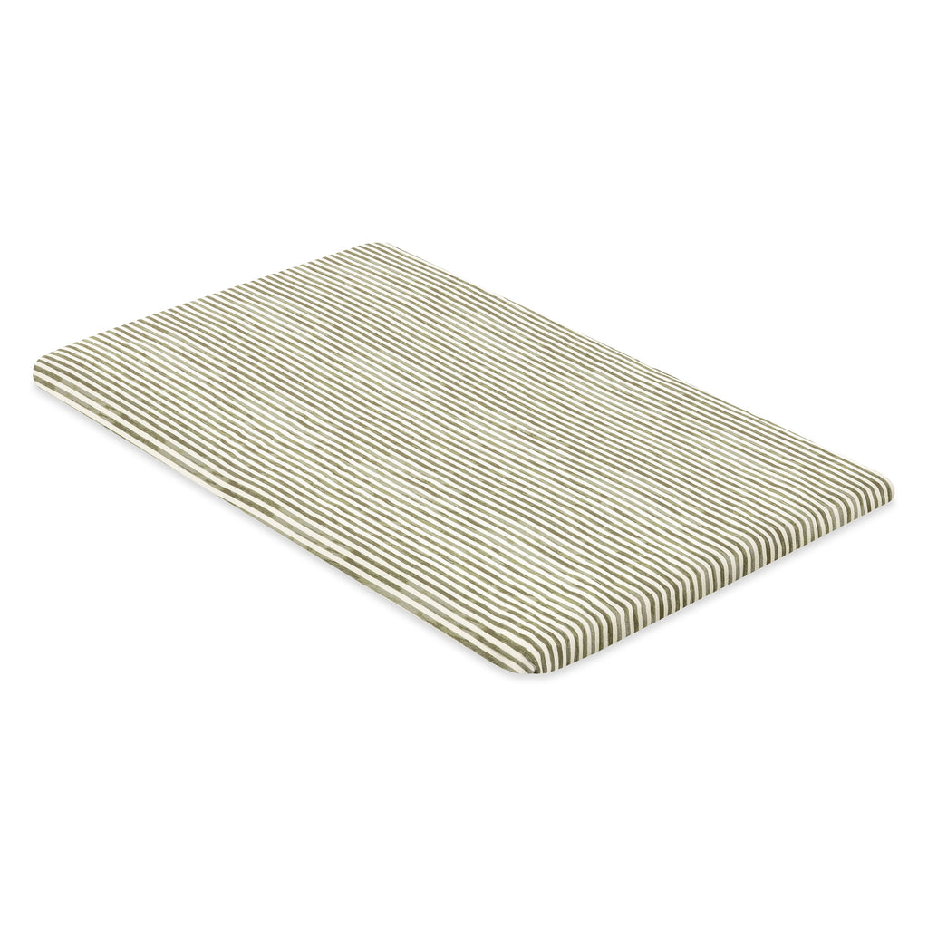 All-Stages® Bassinet Sheet in GOTS Certified Organic Brushed Cotton by Nate Berkus in Juniper Stripe