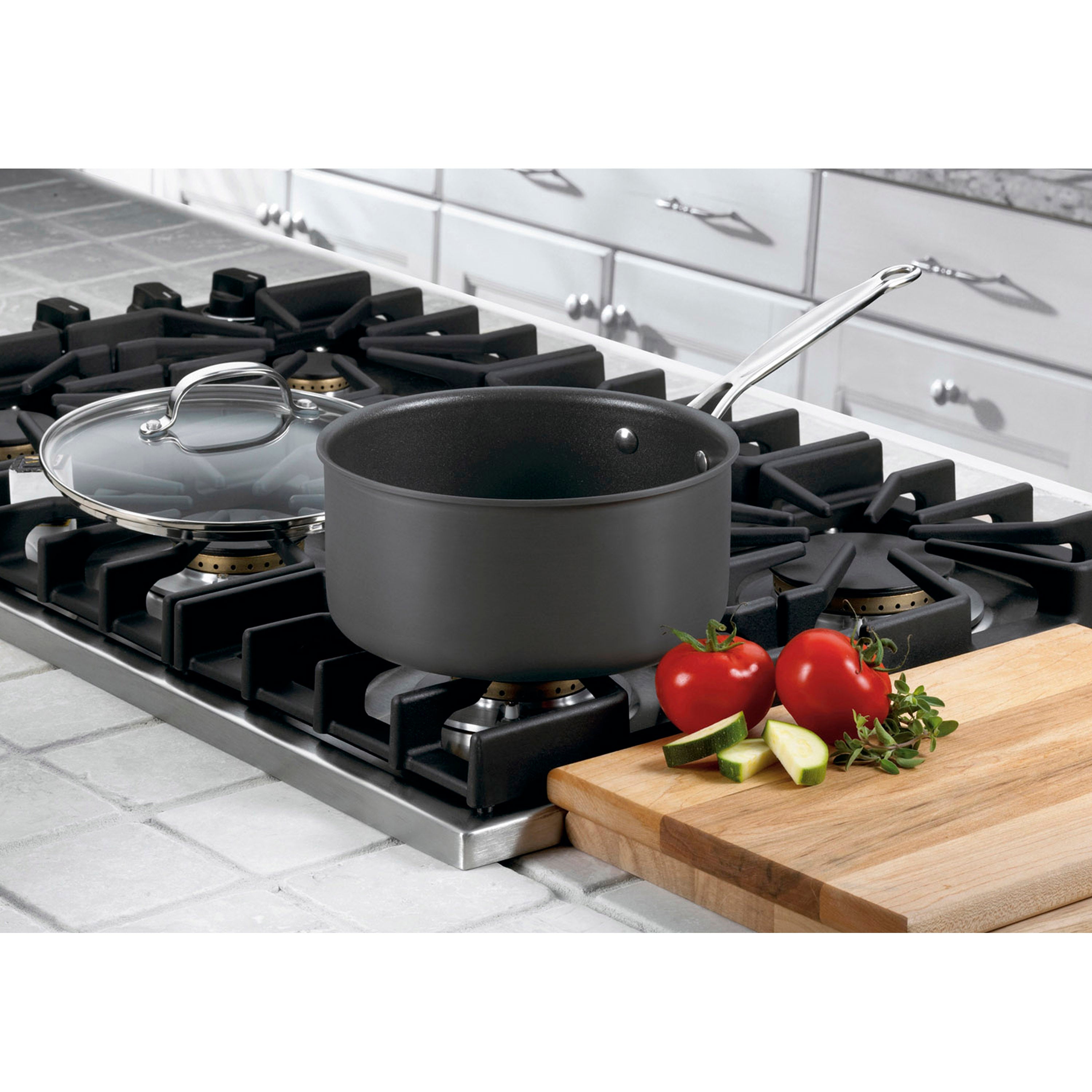 Chef's Classic® Non-Stick Hard Anodized 4 Quart Saucepan in Black