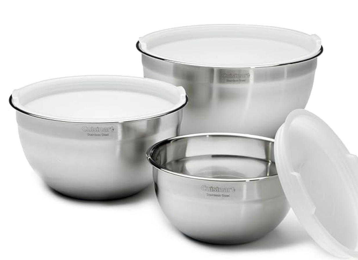 Cuisinart Mixing Bowl Set, Stainless Steel, 3-Piece, CTG-00-SMB
