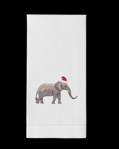 Santa Hat Elephant Hand Towel