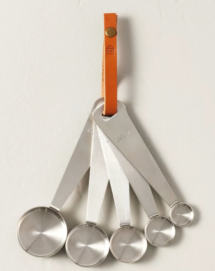 5pc Measuring Spoon Set Vintage Silver Finish - Hearth & Hand™ with Magnolia: Stainless Steel, Dishwasher-Safe
