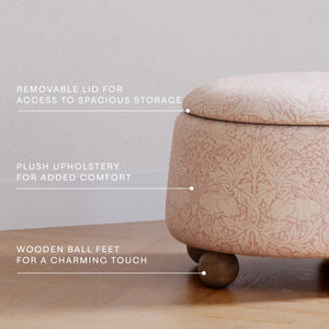 Morris & Co. x Namesake Tuffet Storage Ottoman Pure Brer Rabbit in Rose