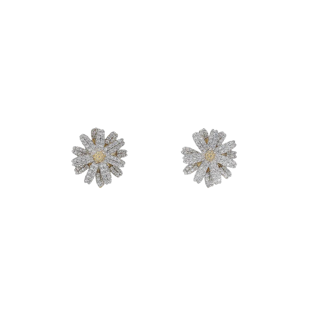 Aqua Daisy Drop Earrings