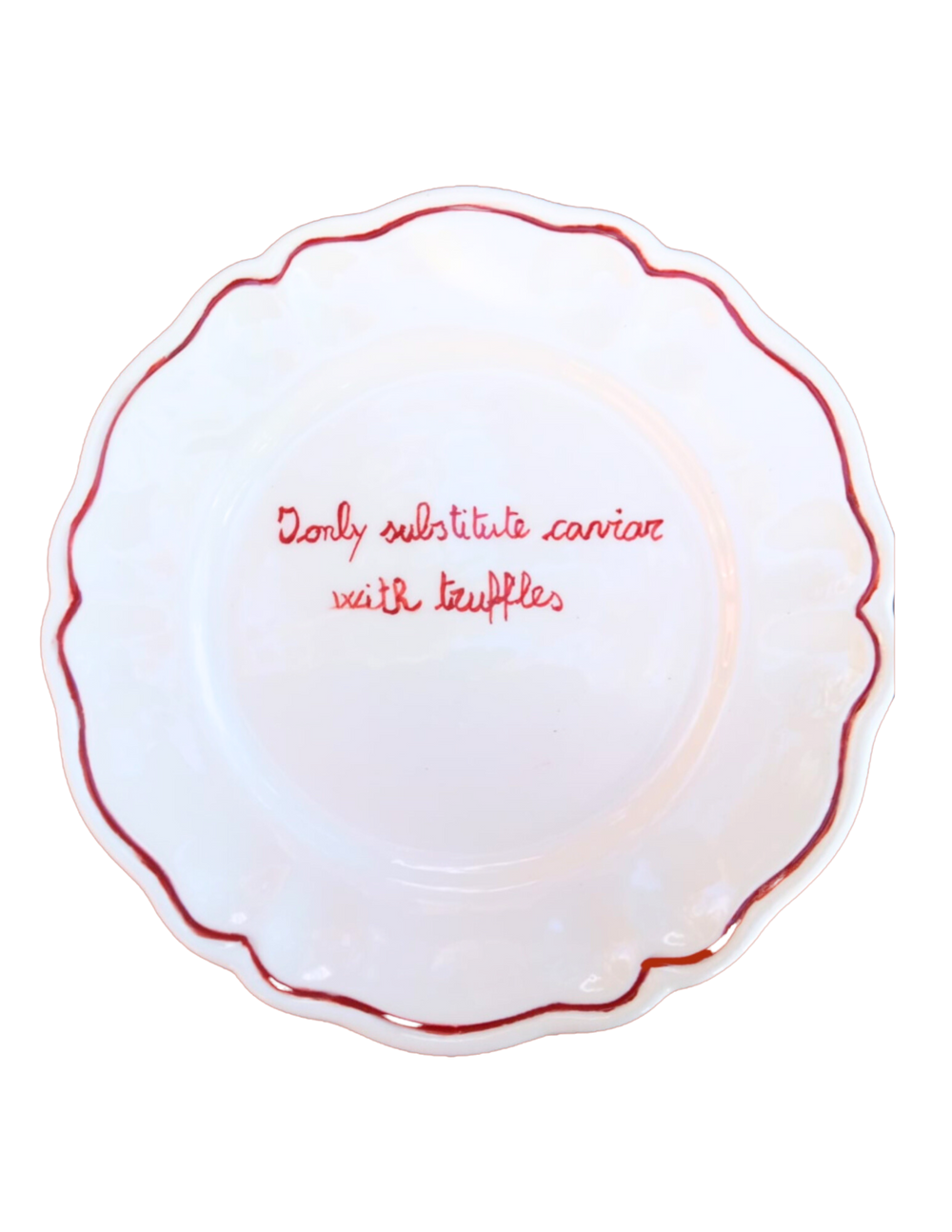 I Only Substitute Caviar with Truffles Scalloped, Plate Set of 6