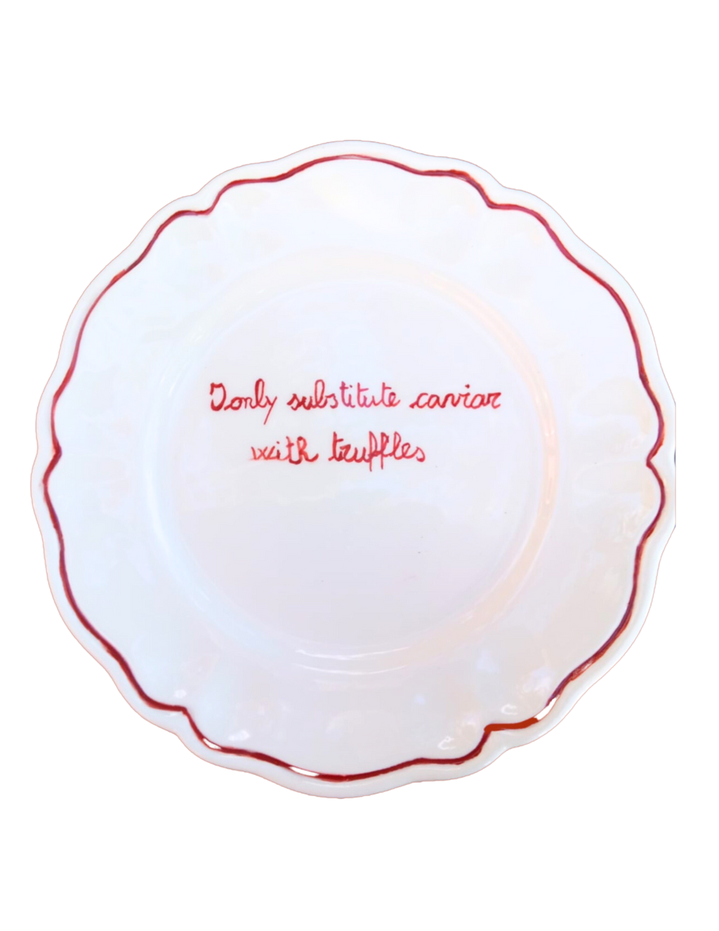 I Only Substitute Caviar with Truffles Scalloped, Plate Set of 6