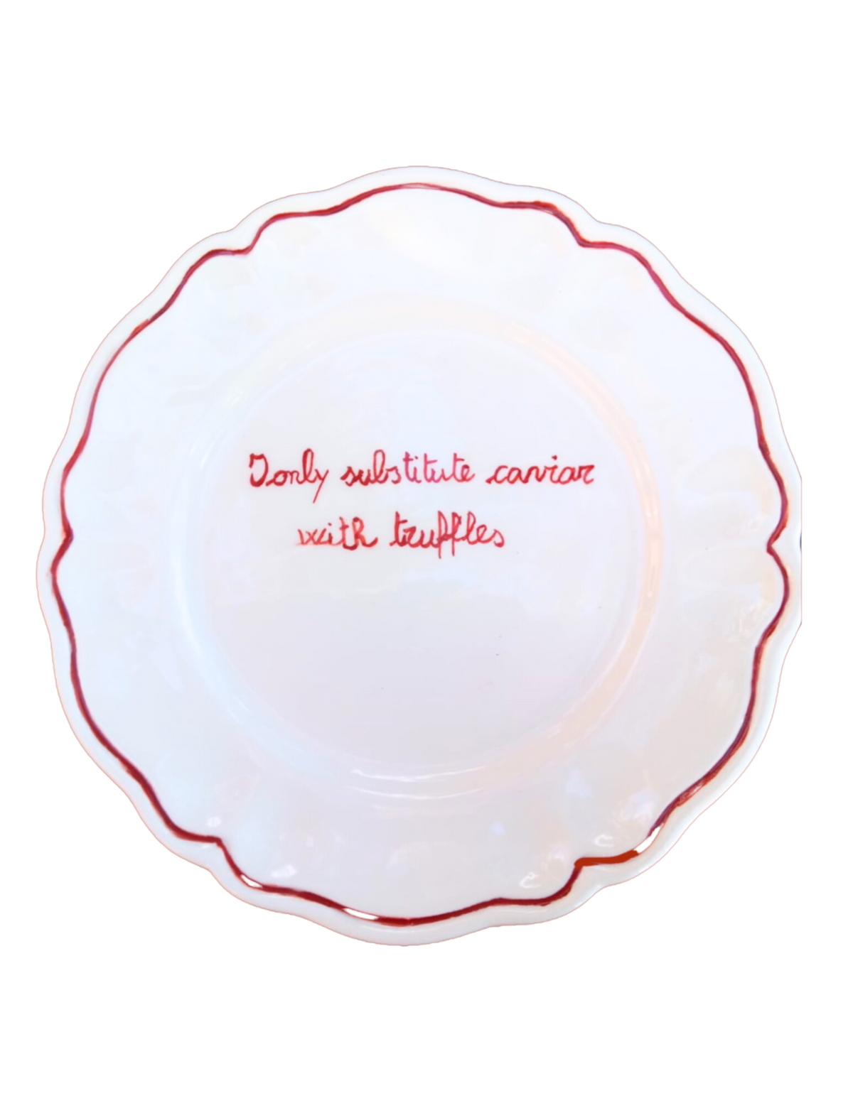 I Only Substitute Caviar with Truffles Scalloped, Plate Set of 6