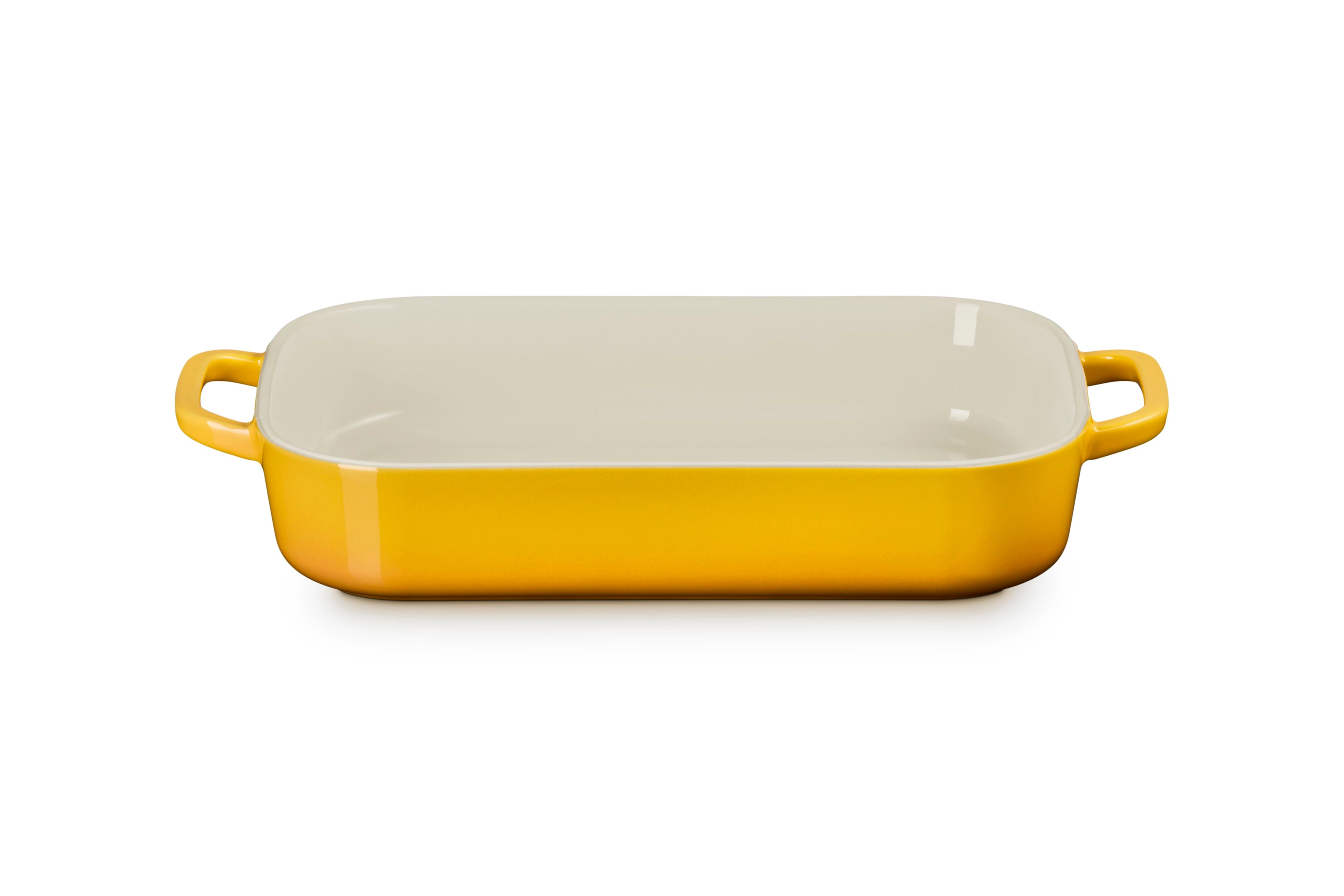 Le Creuset Shallow Rectangular Dish with Platter Lid, 3 qt., Nectar