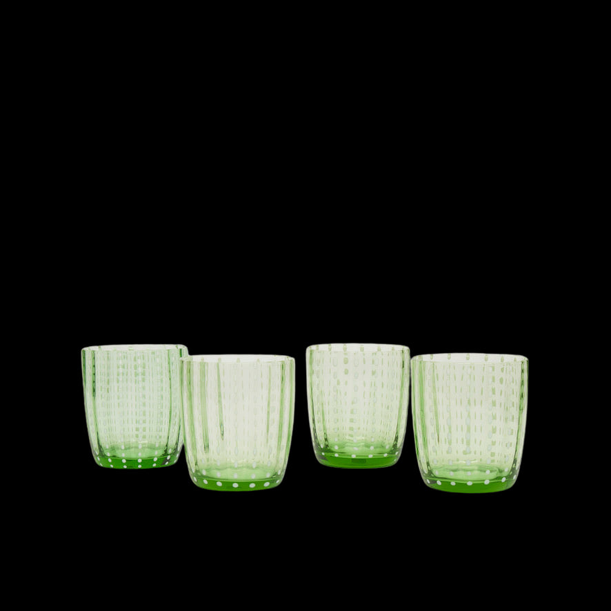 Speckled Green Water Glass, Set of 4