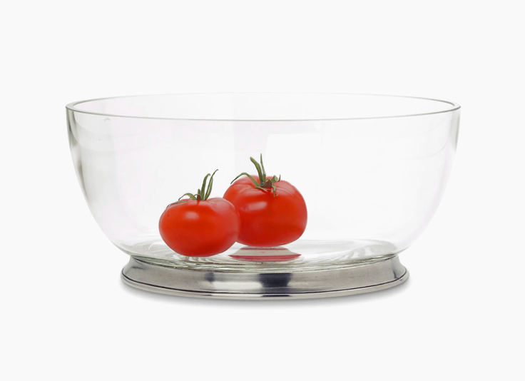 Crystal & Pewter Serving Bowl