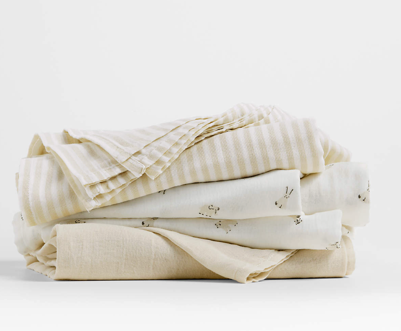 Baby's First Natural Mini Animal Organic Cotton Gauze Baby Swaddle Blankets, Set of 3