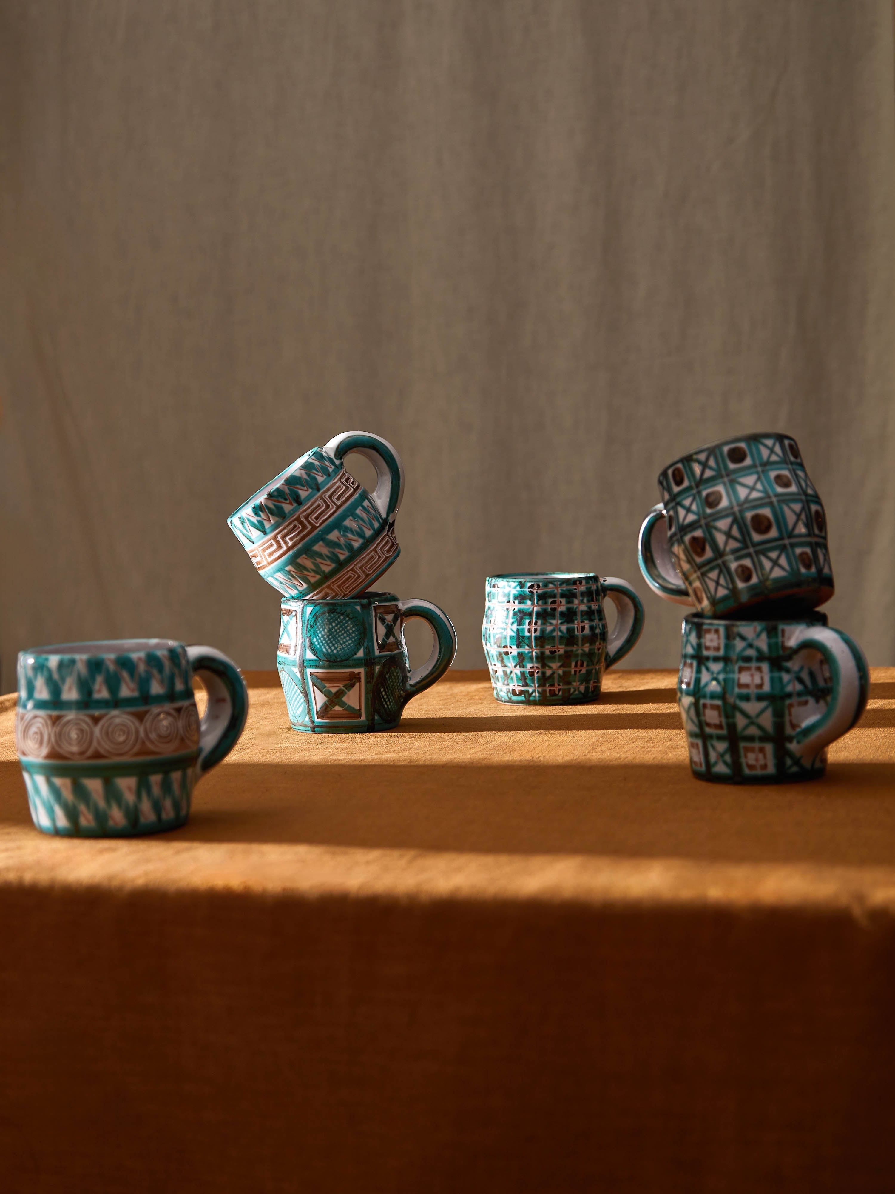 1950s Robert Picault Ceramic Mugs (Set of 6)
