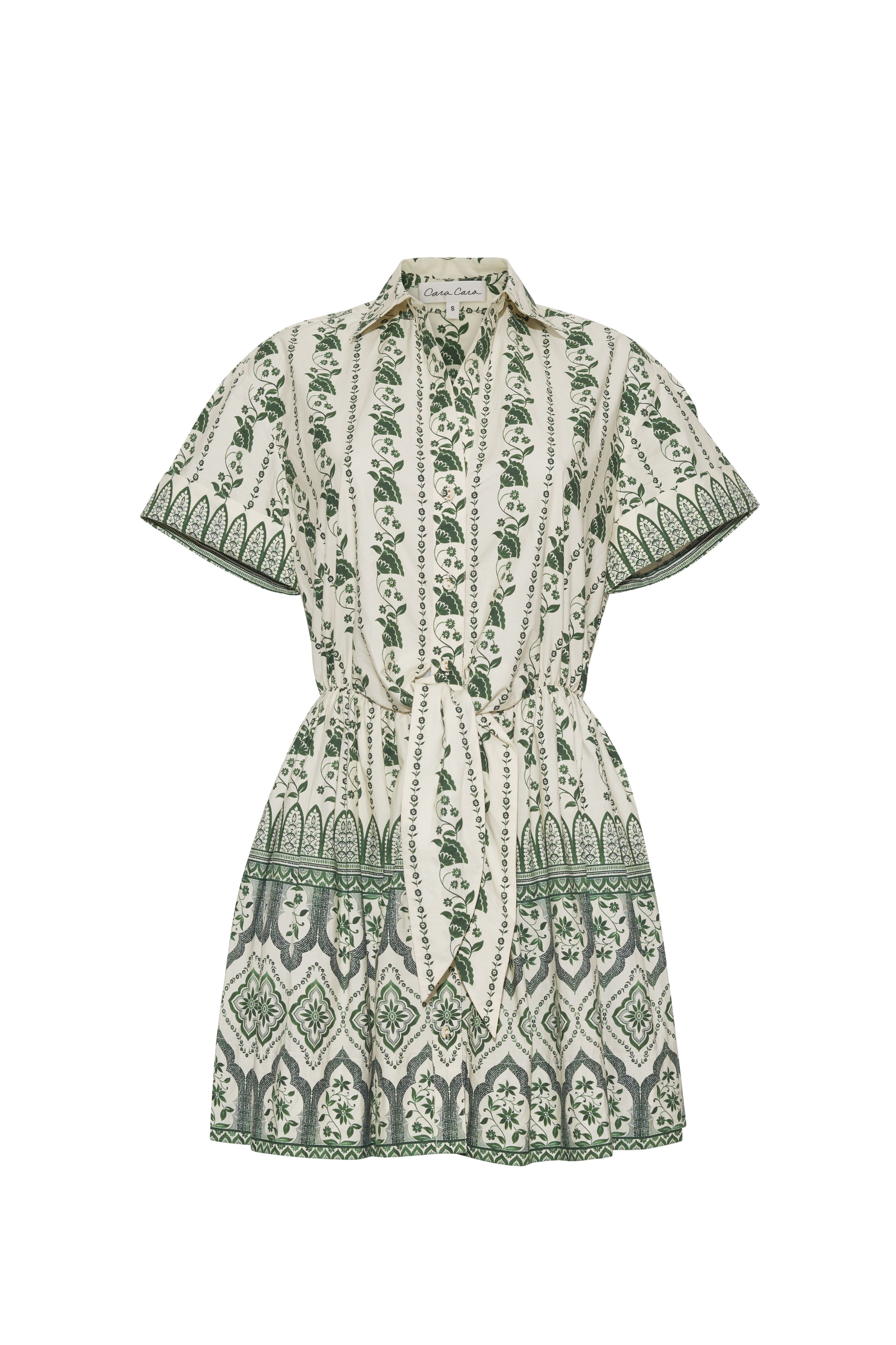 Asbury Mini Dress in Vining Flora Green