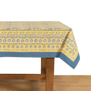La Mer Tablecloth in Blue & Yellow