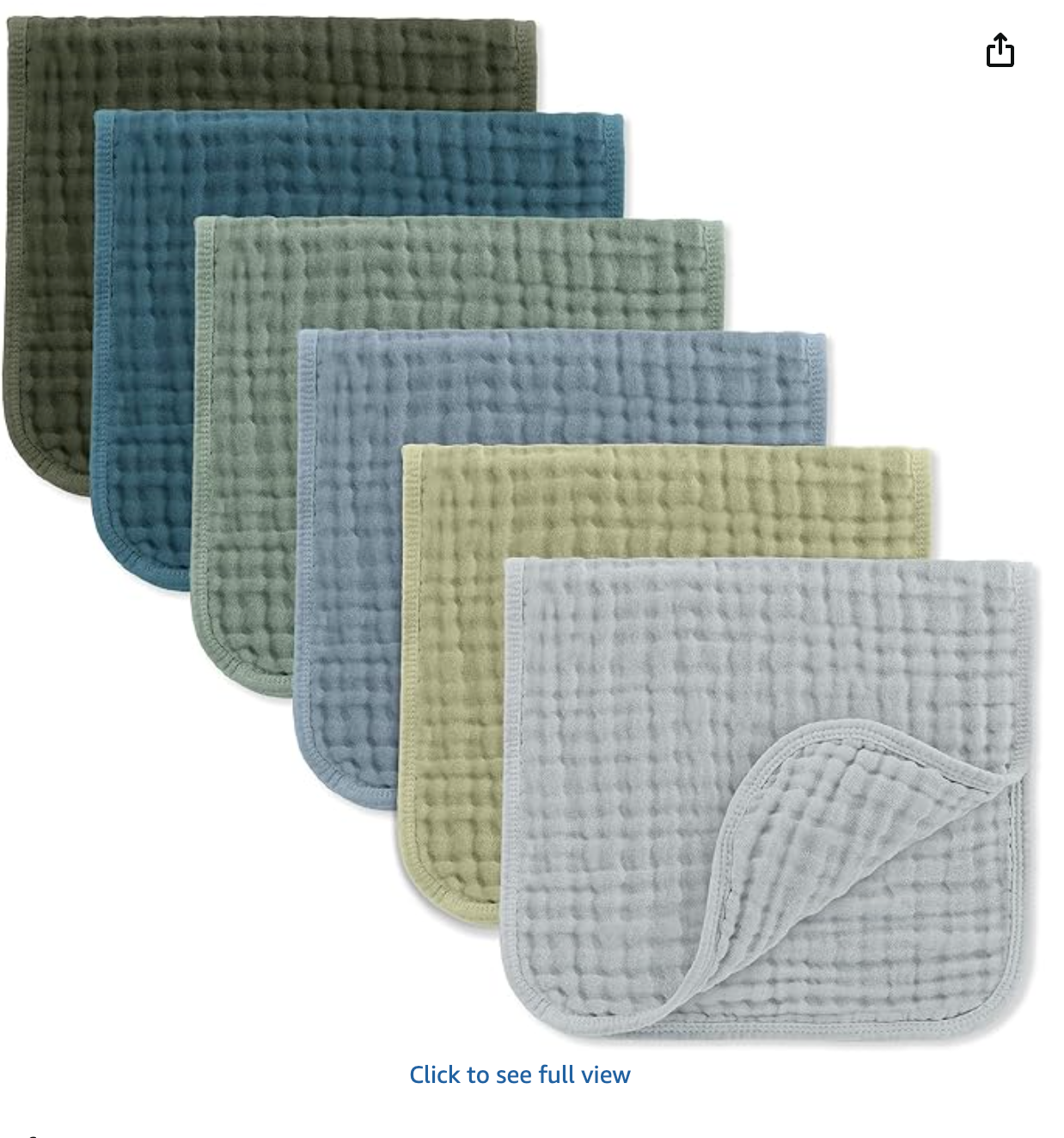 Comfy Cubs Muslin Burp Cloths 20" x 10", Pack of 6 - Large, 6-Layer, Ultra Absorbent 100% Cotton for Baby Drool and Messes - Soft, Safe & Gentle Baby Burp Cloths Set for Boys & Girls - Multi Boy