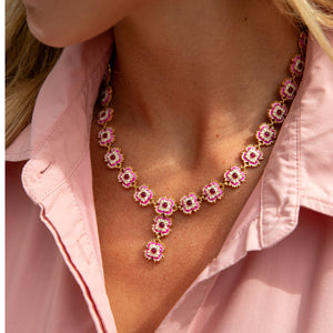 Dianthus Convertible Necklace in Enamel/Jade