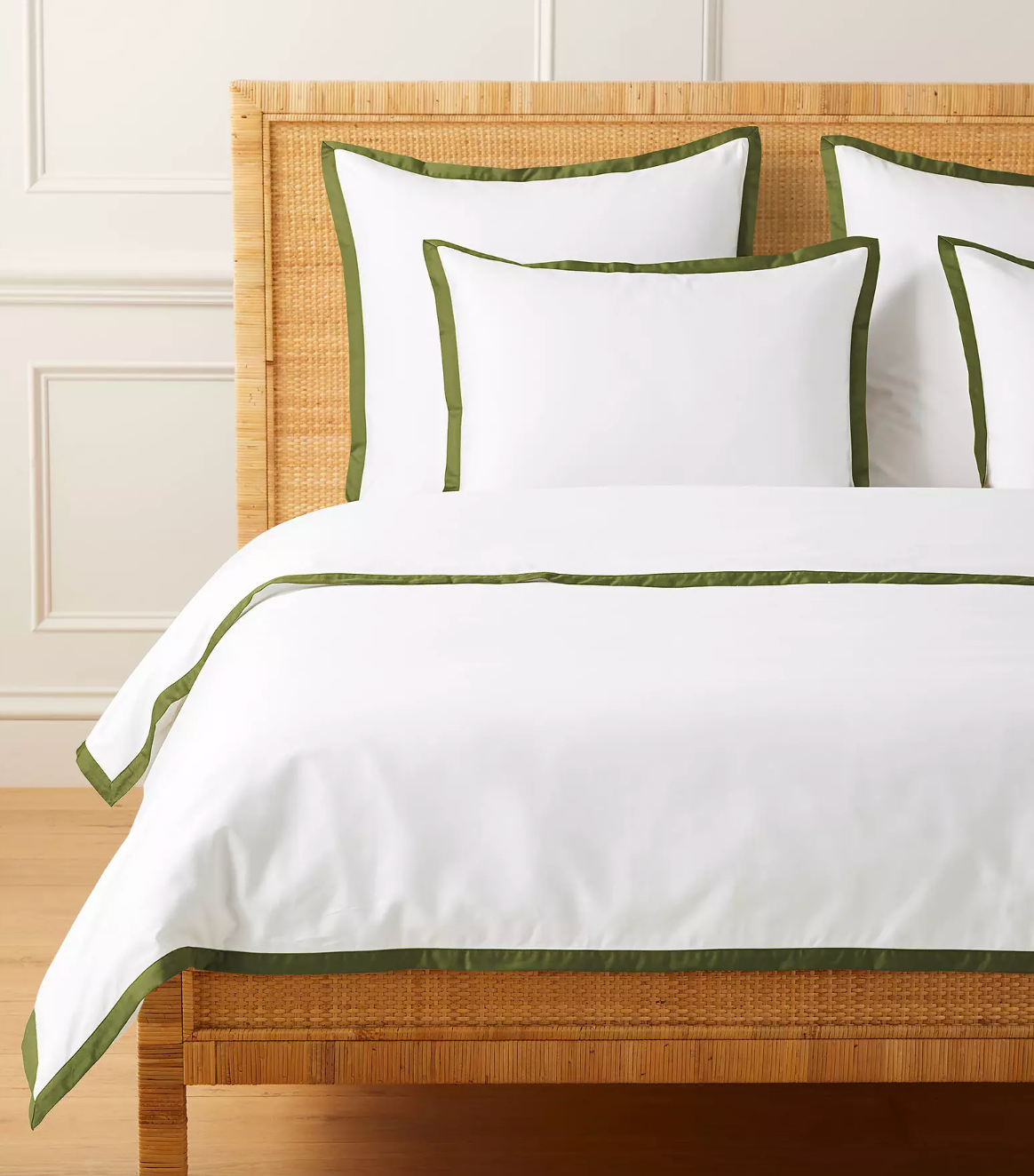 Border Frame Sateen Duvet Cover, Size: King/Cal King, Color: "Grove"