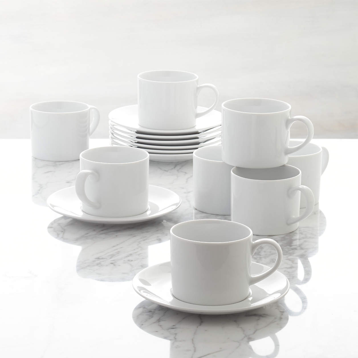 Aspen 9-oz. Cup and Saucer, Set of 8