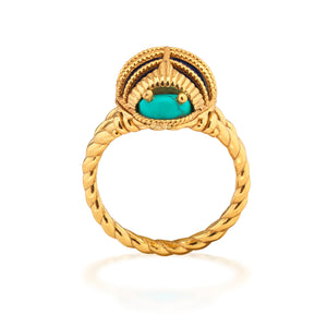 Scarab Petite Ring in Turquoise/Lapis