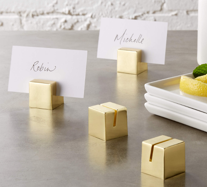 Brushed Gold Place Card Holders Set of 4