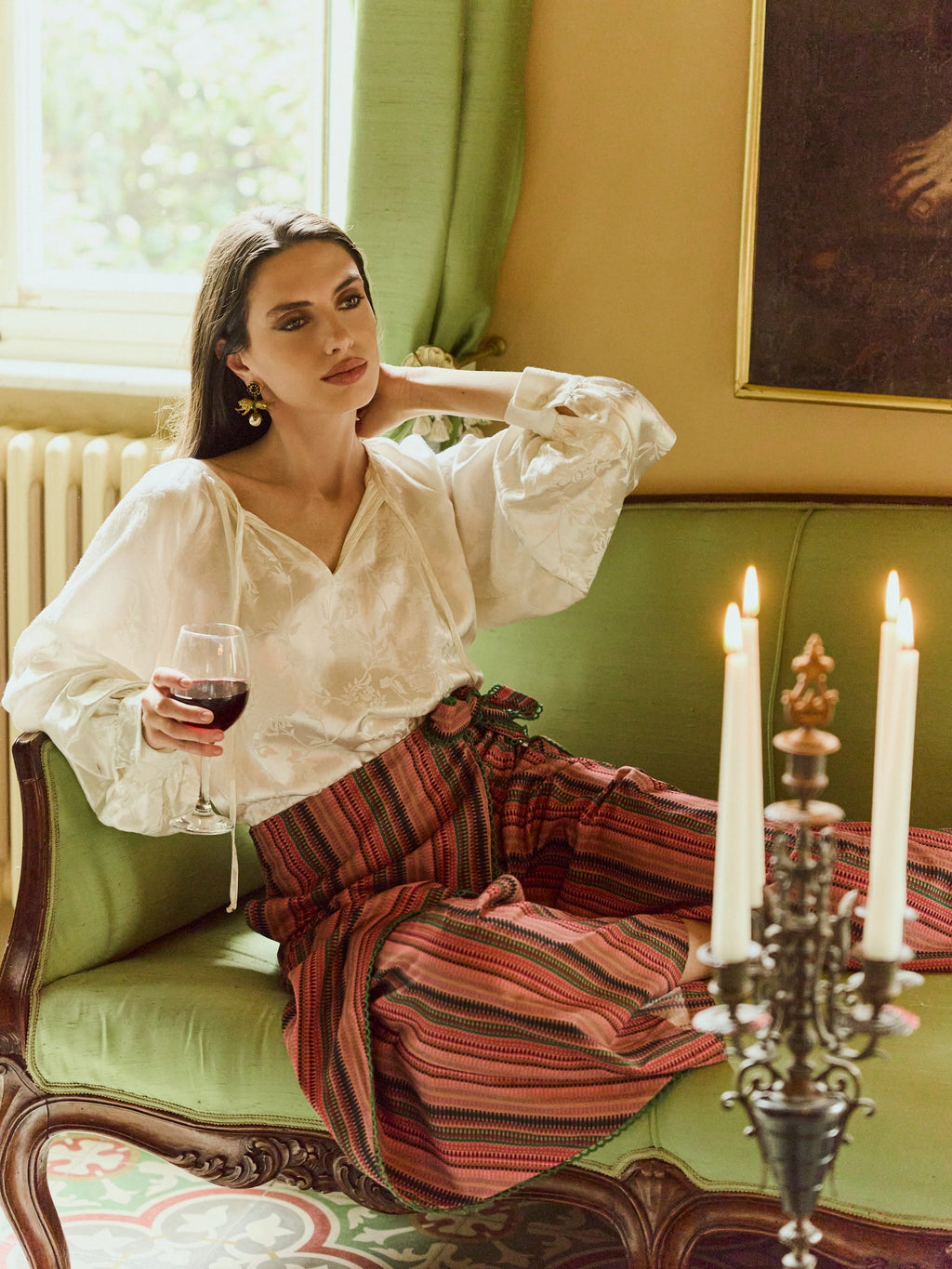 Sienna Pant in Wild Iris Stripe
