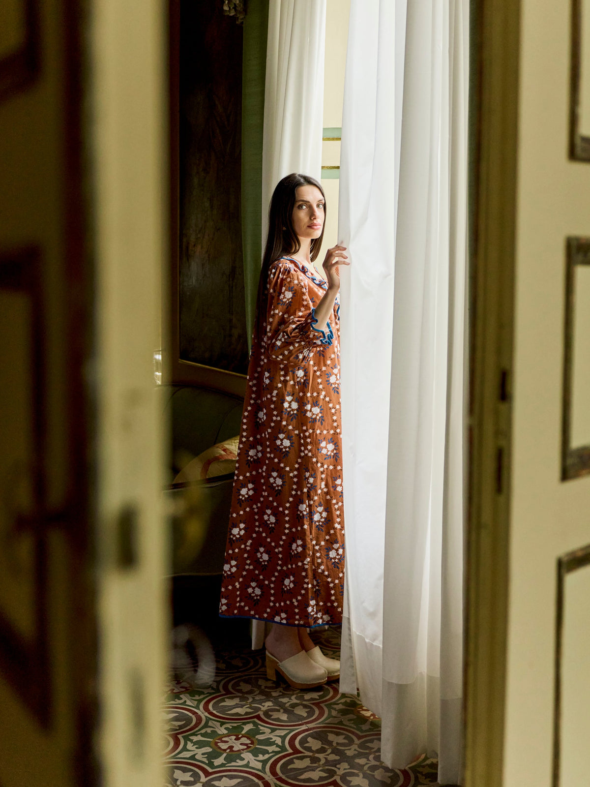 House Dress in Marigold Honey Floral