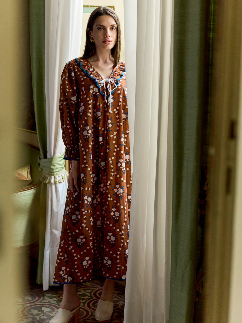 House Dress in Marigold Honey Floral