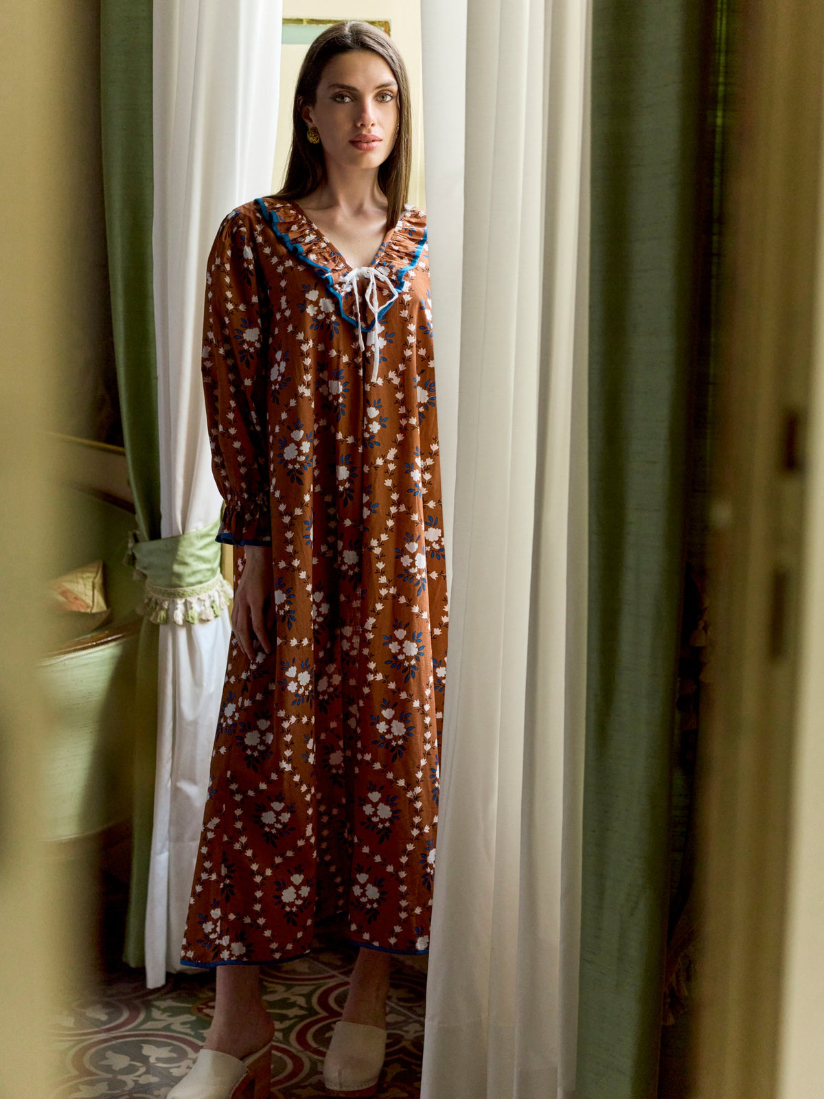 House Dress in Marigold Honey Floral
