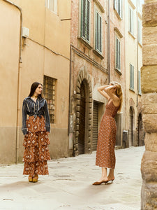 Brenda Tiered Skirt in Marigold Honey Floral