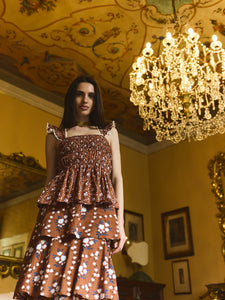 Penny Top in Marigold Honey Floral