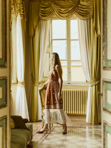 Hannah Dress in Marigold Honey Embroidery