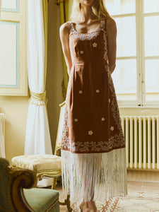 Hannah Dress in Marigold Honey Embroidery