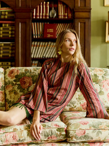 Tillie Dress in Wild Iris Stripe