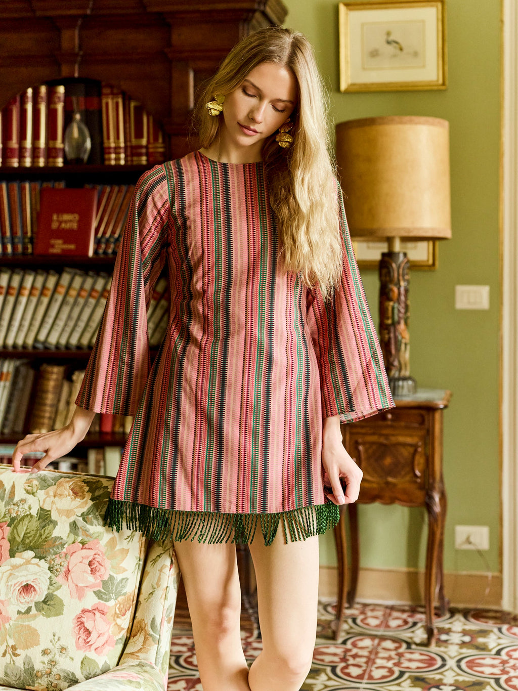 Tillie Dress in Wild Iris Stripe