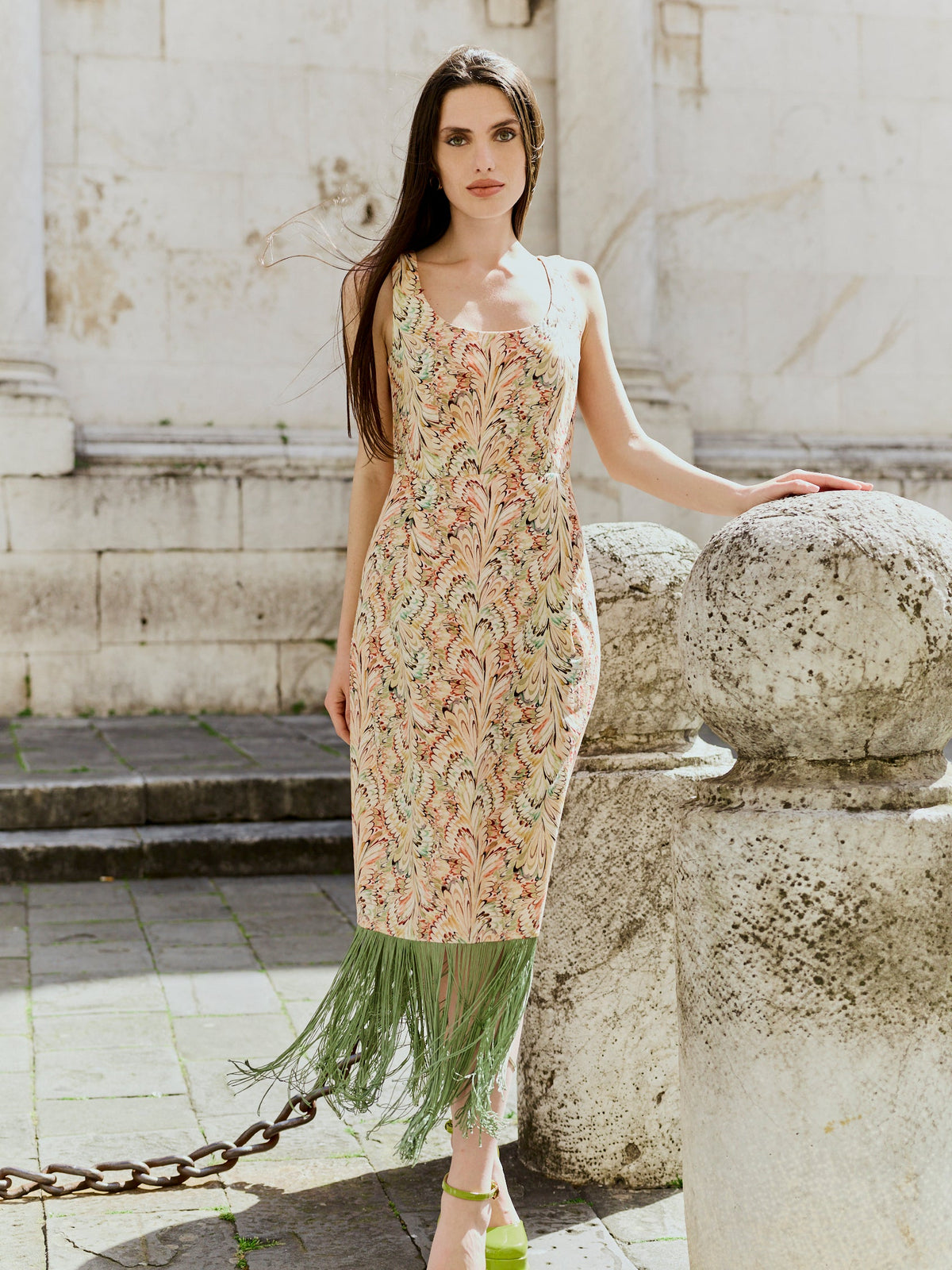 Hannah Dress in Peacock Garden