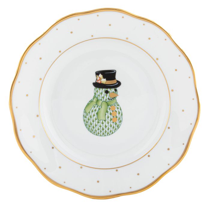 Christmas Snowman Dessert Plate