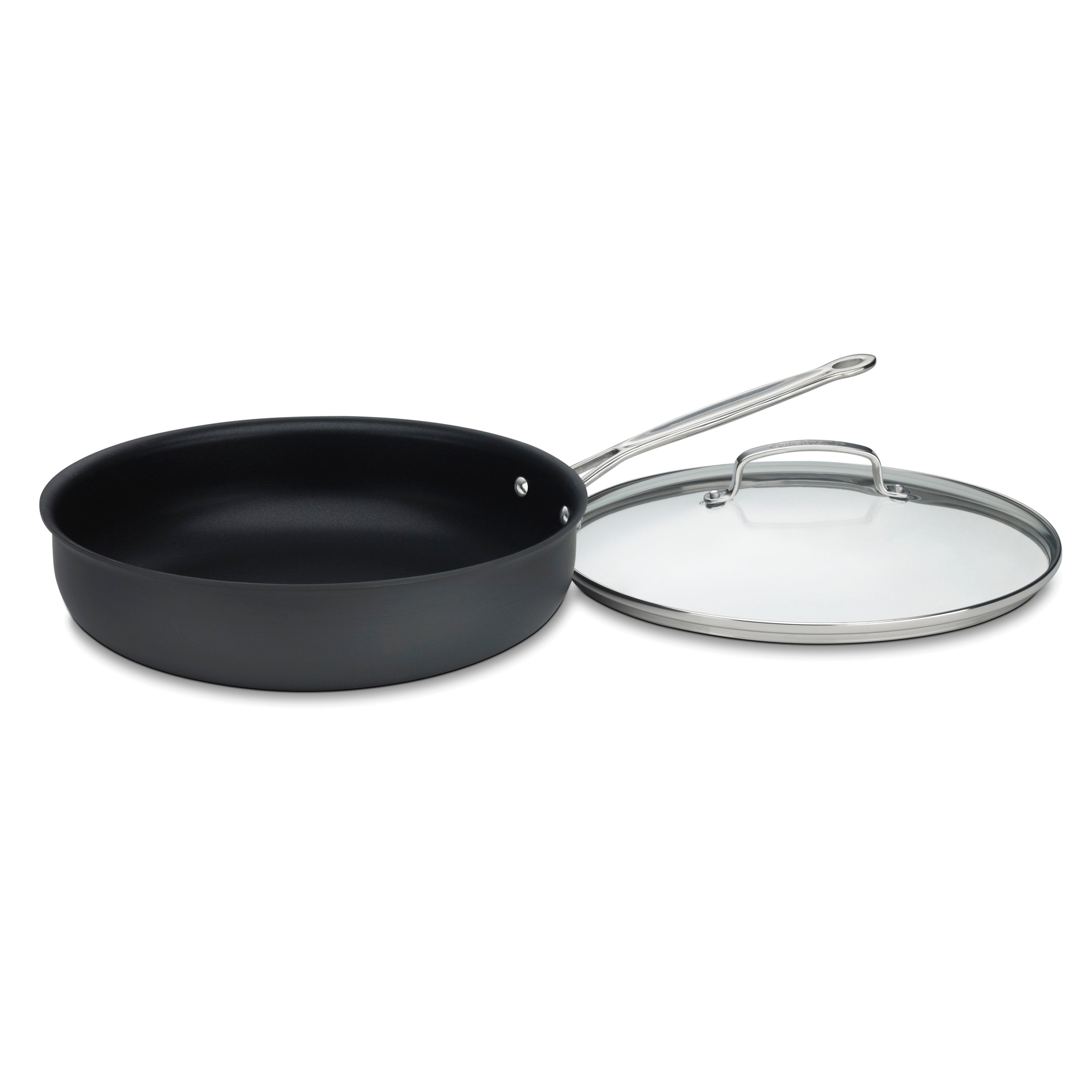 Chef's Classic® Nonstick Hard Anodized 12" Deep Frying Pan with Cover in Black