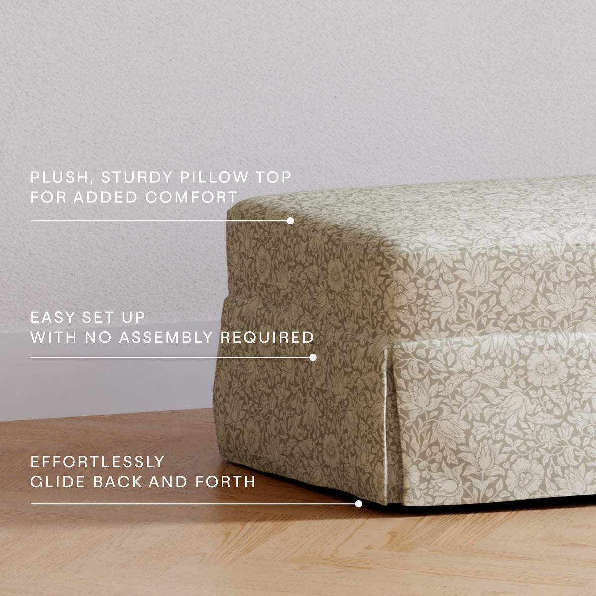 Morris & Co. x Namesake Crawford Gliding Ottoman Mallow in Ash