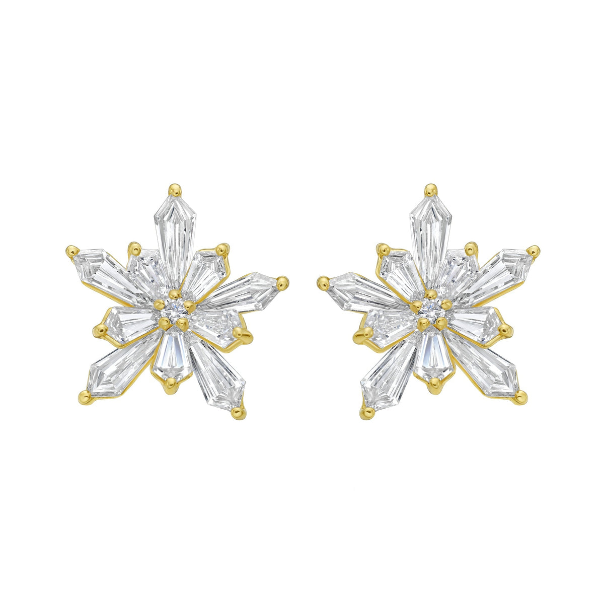 Elia Diamond Stud Earrings - Jewelry - RUCHI New York