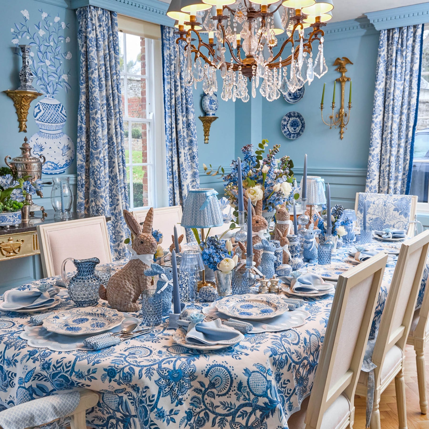 Blue Elizabeth Tablecloth