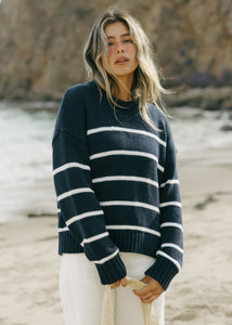 Elena Crew in Navy and Ivory