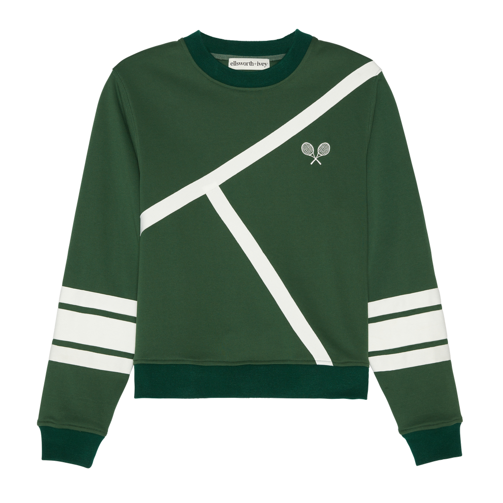 Elle Sweatshirt - Tennis Lines in Green