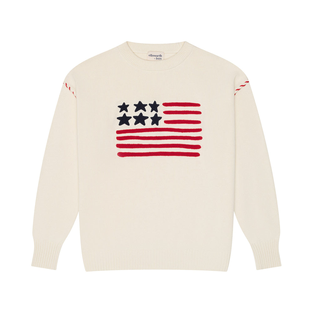 Riley Crew - American Flag in Ivory