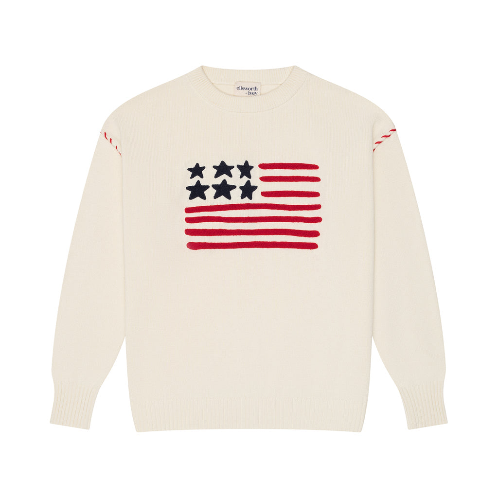 Riley Crew - American Flag in Ivory