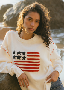 Riley Crew - American Flag in Ivory