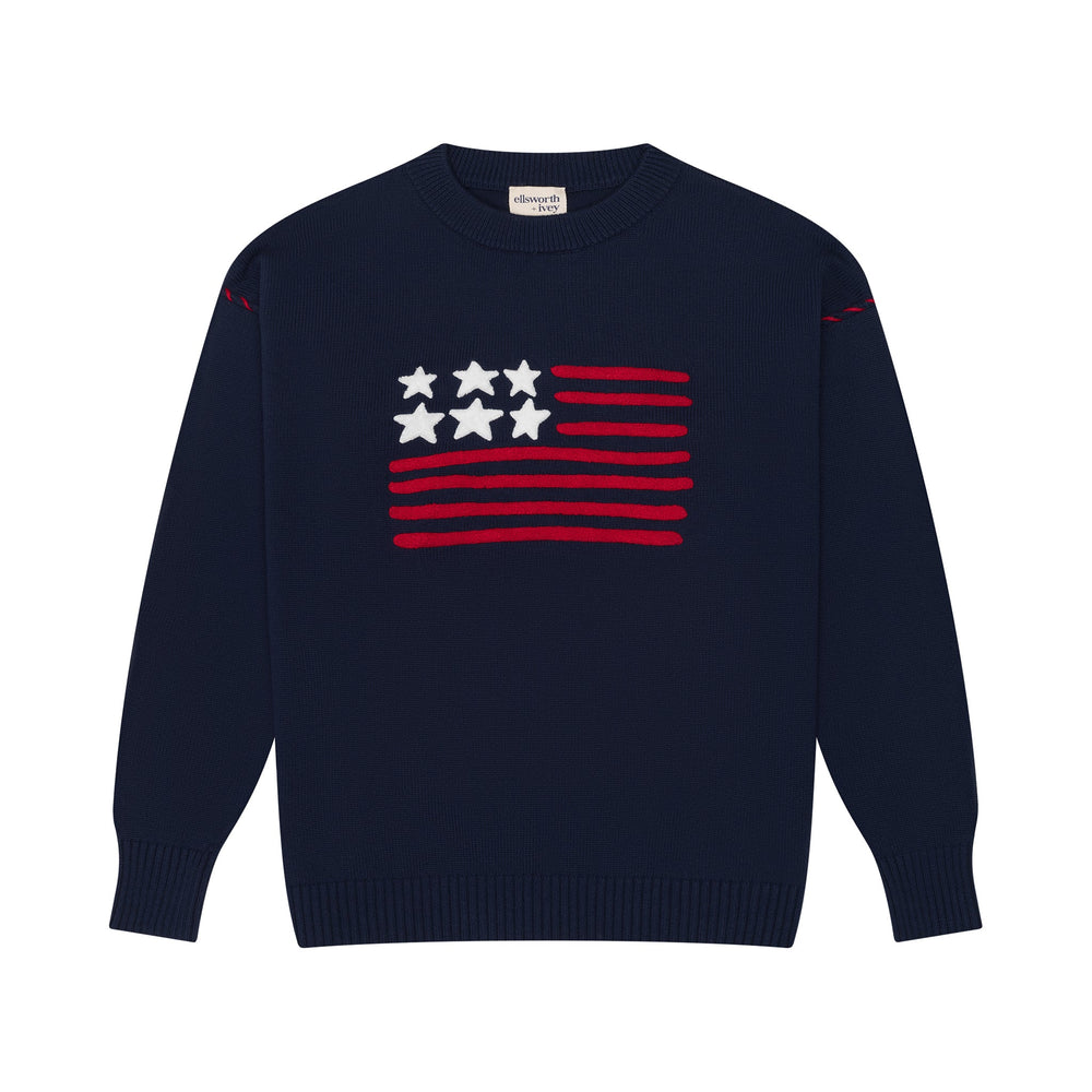 Riley Crew - American Flag in Navy